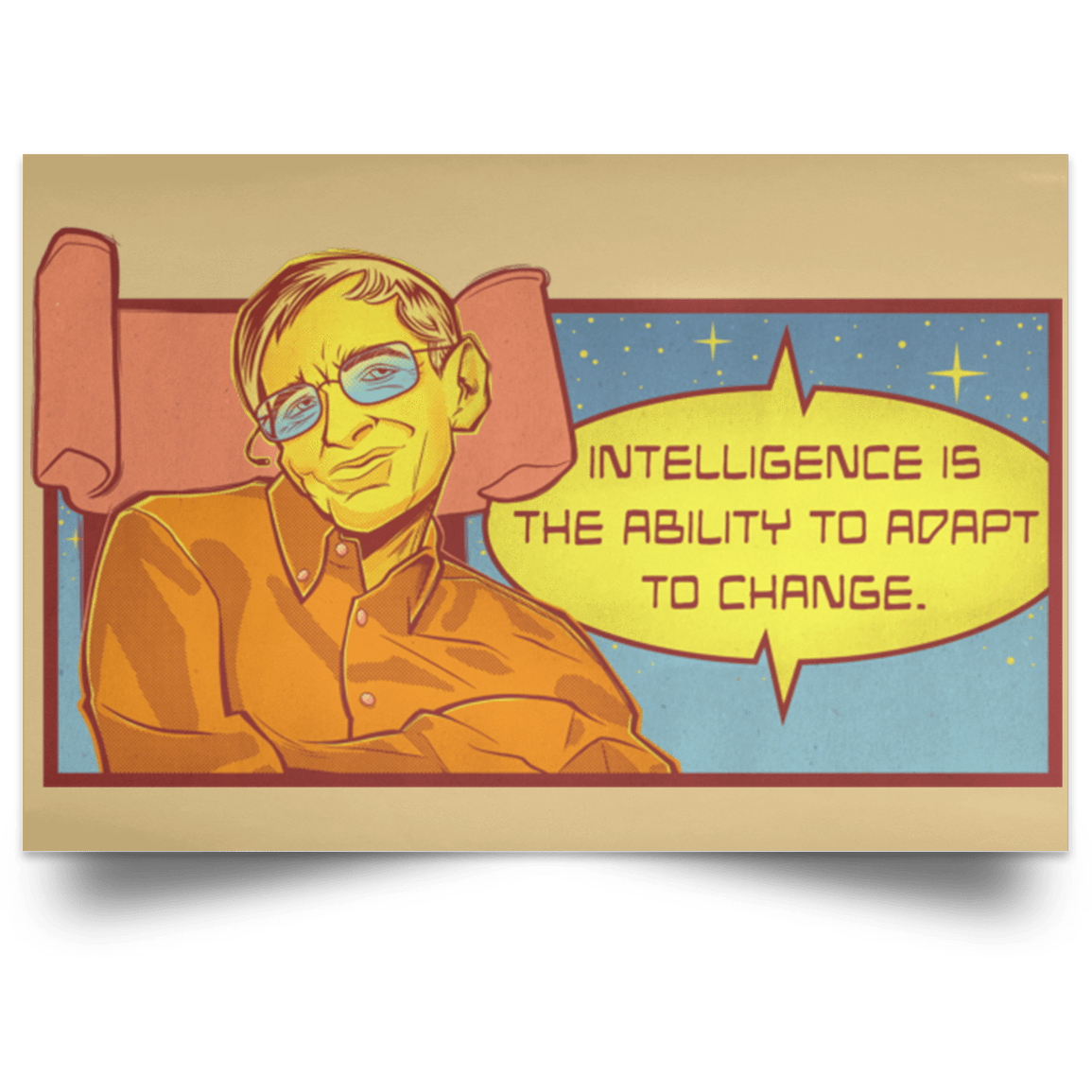 Housewares Tan / 18" x 12" HAWKING intelligance Landscape Poster