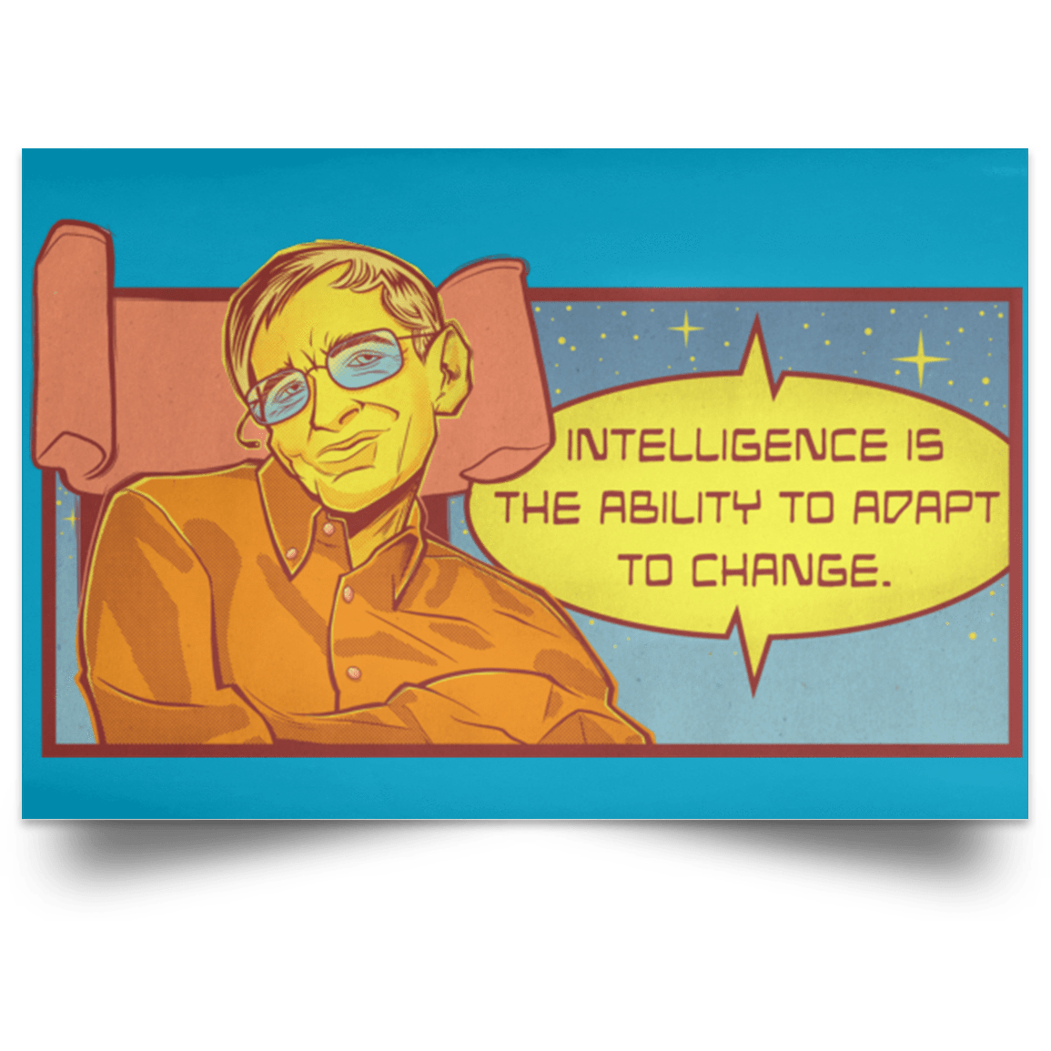 Housewares Turquoise / 18" x 12" HAWKING intelligance Landscape Poster