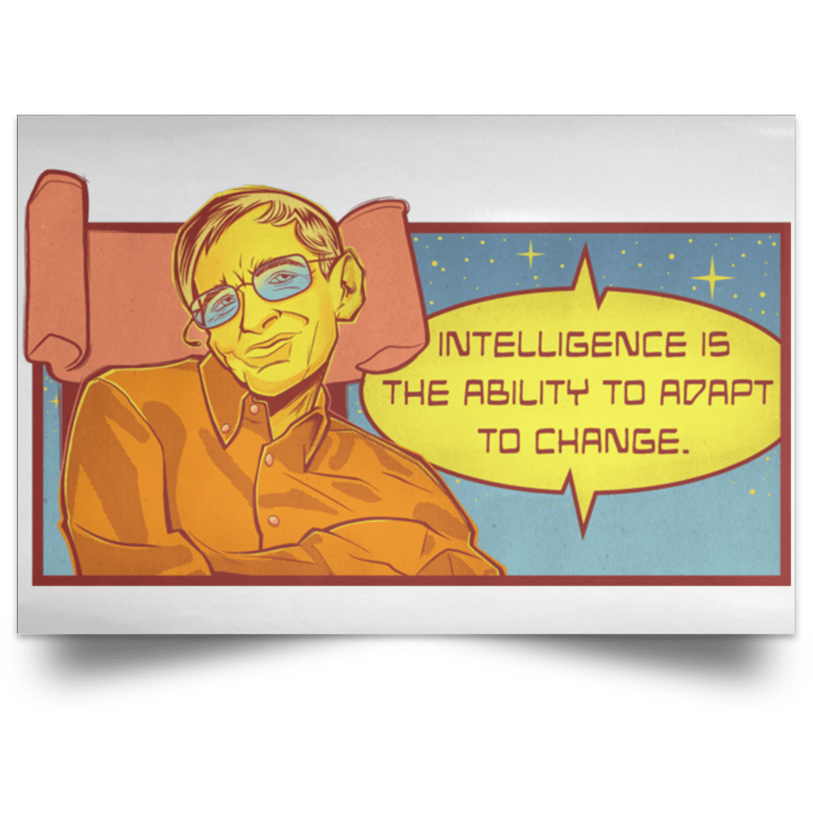 Housewares White / 18" x 12" HAWKING intelligance Landscape Poster