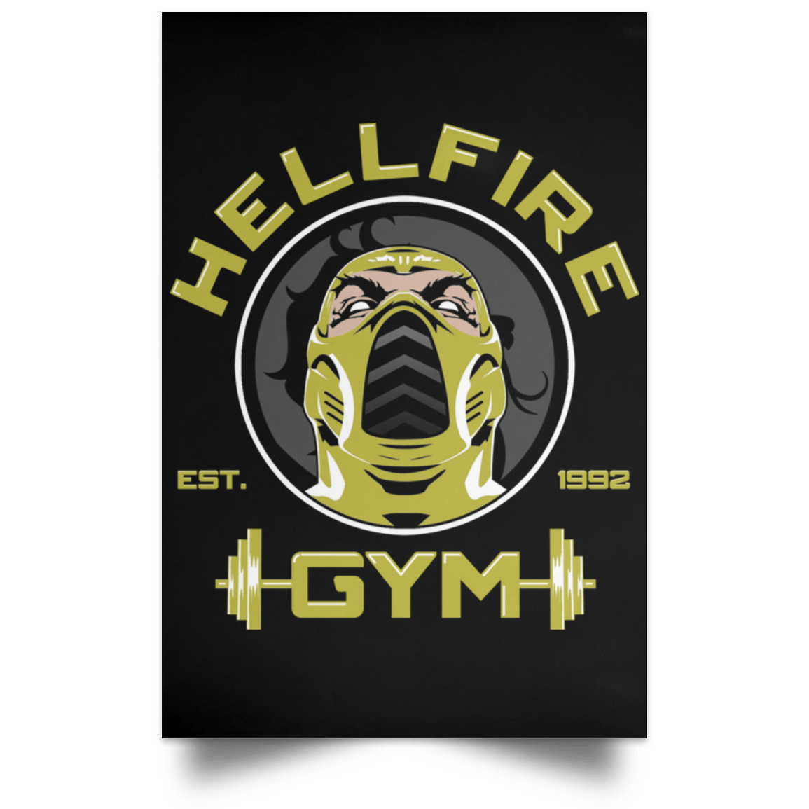 Housewares Black / 12" x 18" Hellfire Gym Portrait Poster