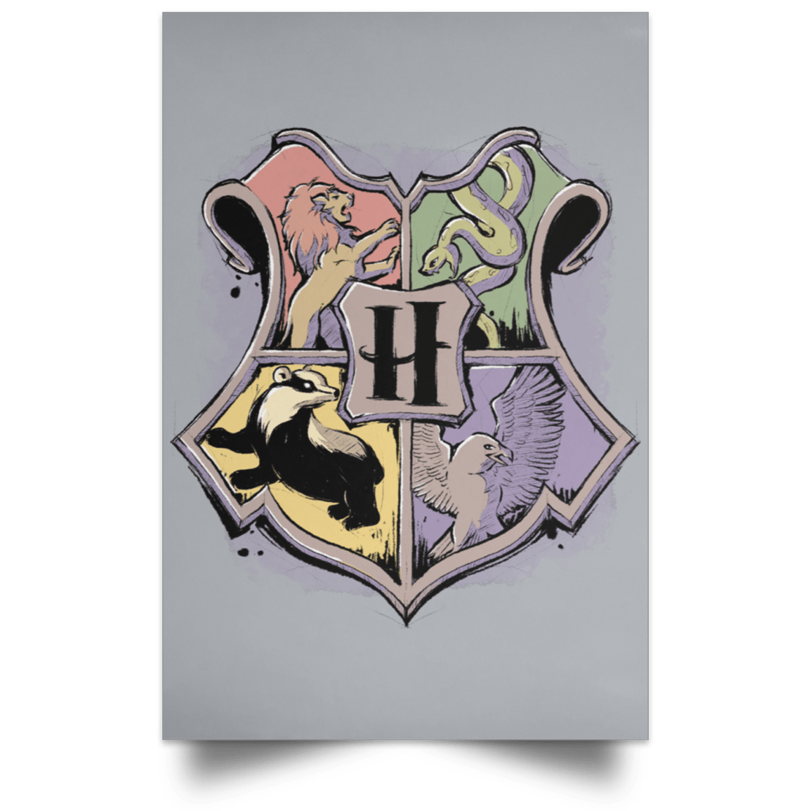Housewares Grey / 12" x 18" Hogwarts Portrait Poster