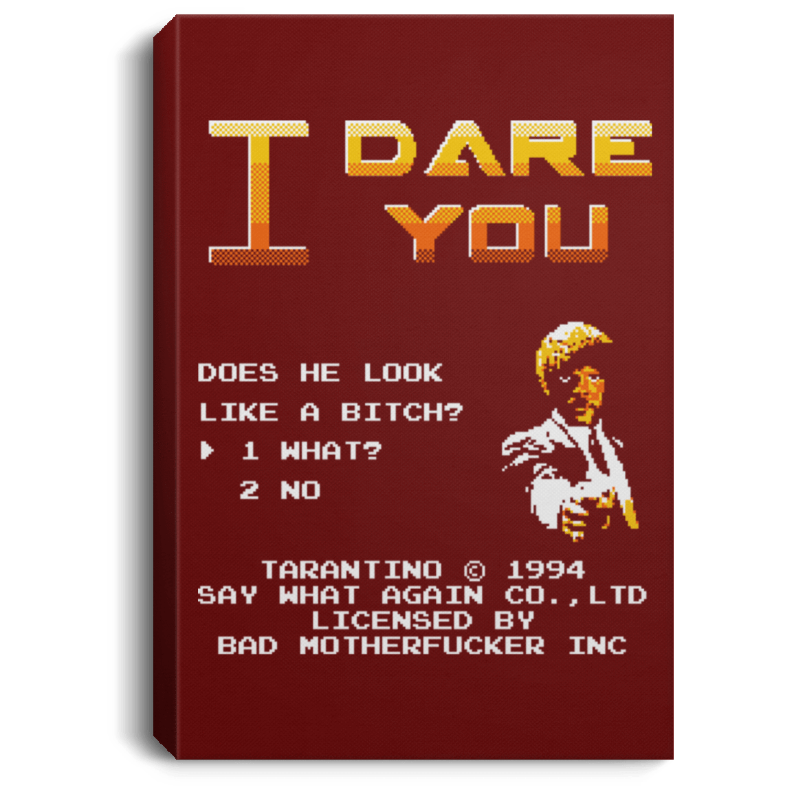 Housewares Maroon / 8" x 12" I Dare you Premium Portrait Canvas
