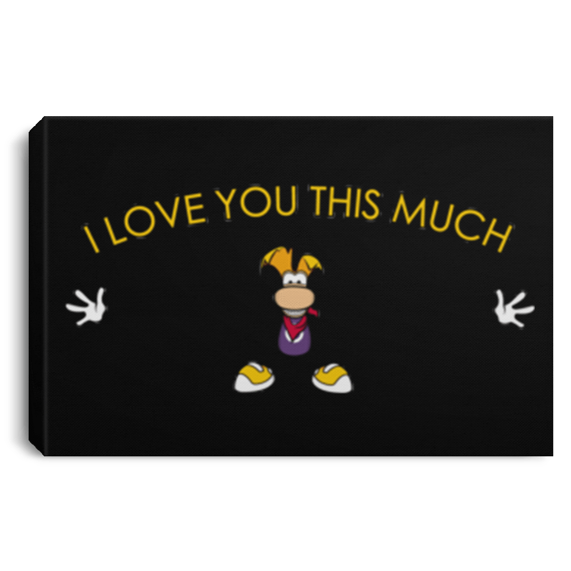 Housewares Black / 12" x 8" I Love You This Much Premium Landscape Canvas