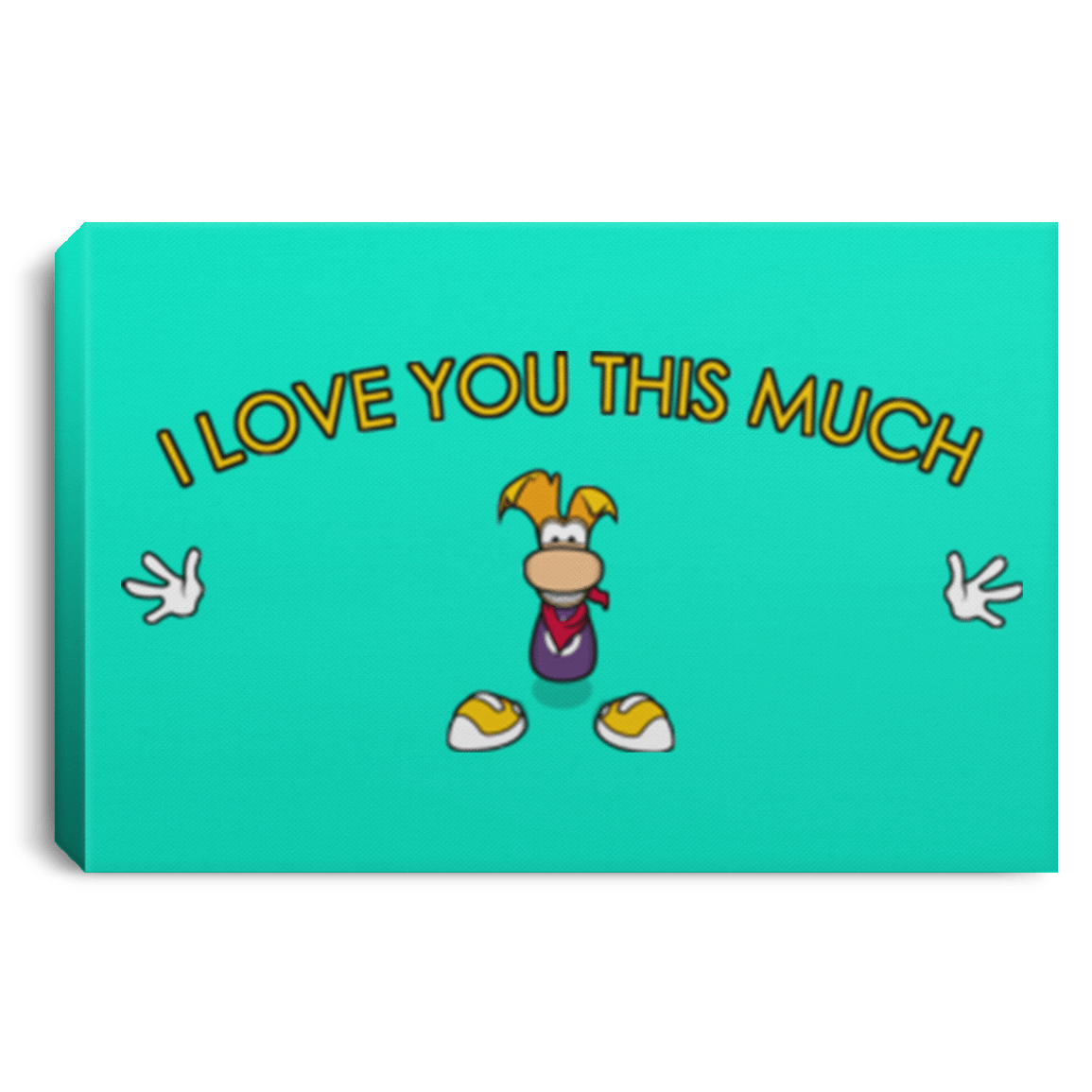 Housewares Teal / 12" x 8" I Love You This Much Premium Landscape Canvas