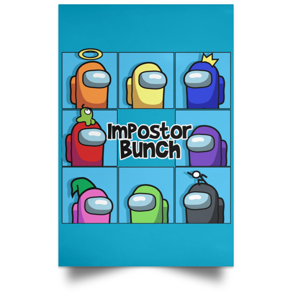 Housewares Turquoise / 12" x 18" Imposter Bunch Portrait Poster