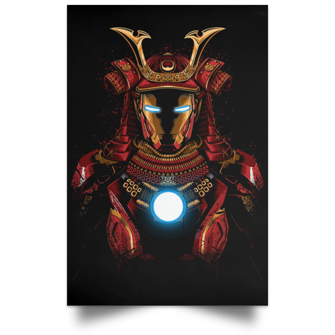 Housewares Black / 12" x 18" Iron Samurai Portrait Poster