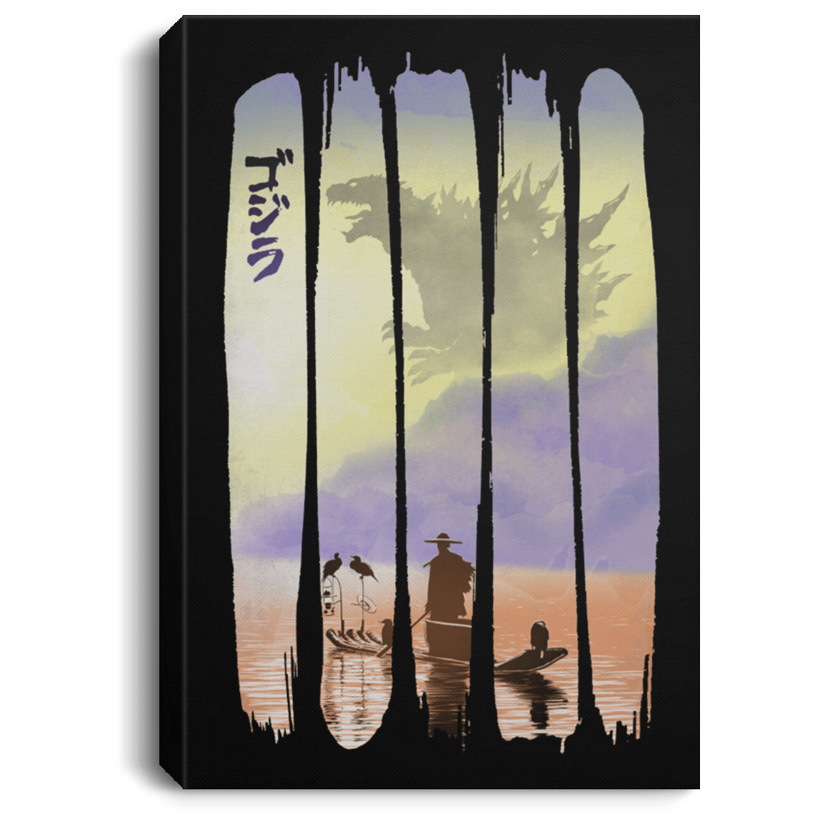 Housewares Black / 8" x 12" Japanese Kaiju Premium Portrait Canvas