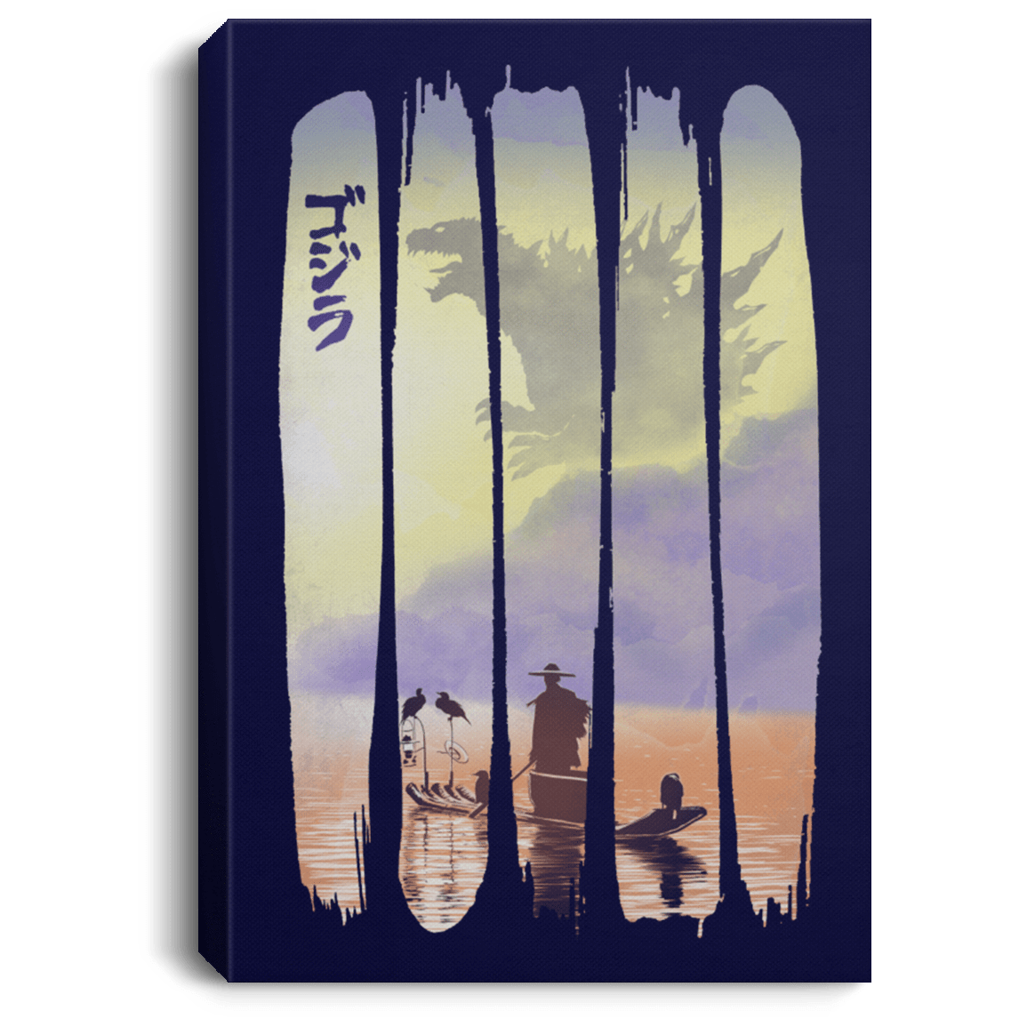 Housewares Navy / 8" x 12" Japanese Kaiju Premium Portrait Canvas