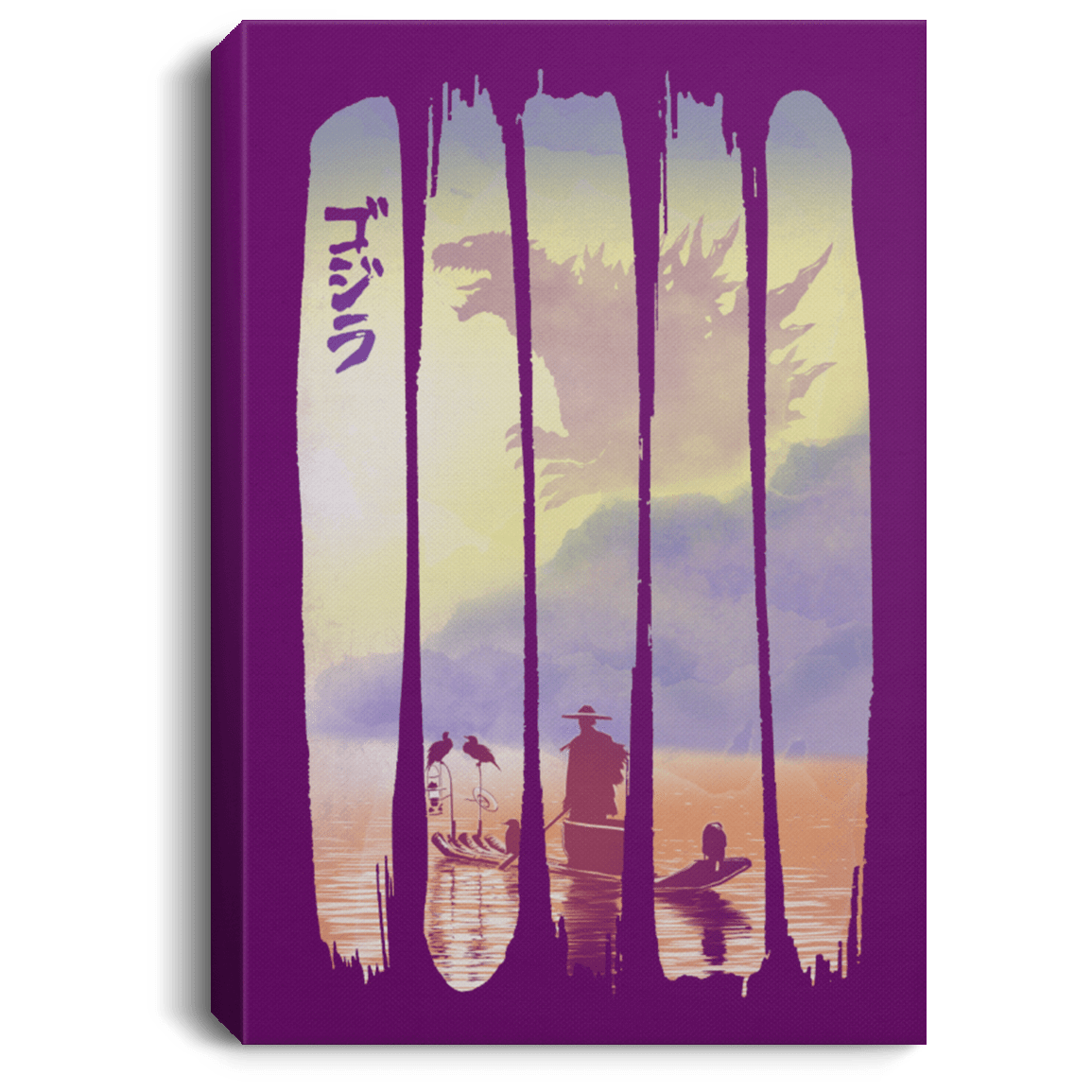 Housewares Purple / 8" x 12" Japanese Kaiju Premium Portrait Canvas