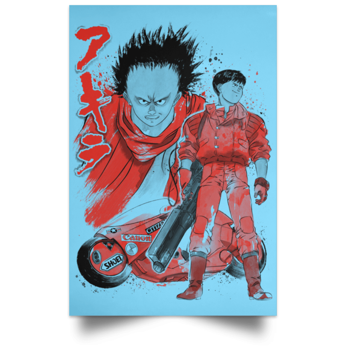 Housewares Columbia Blue / 12" x 18" Kaneda and Tetsuo Sumi-e Portrait Poster