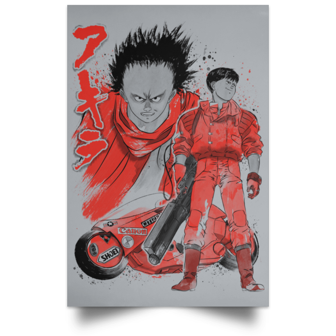 Housewares Grey / 12" x 18" Kaneda and Tetsuo Sumi-e Portrait Poster