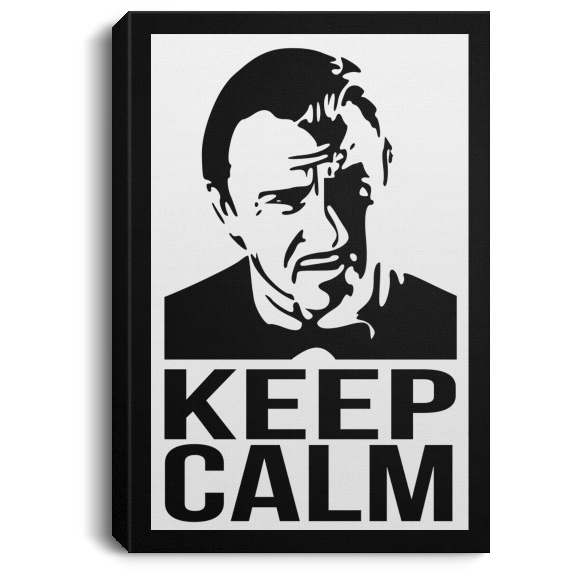 Housewares Black / 8" x 12" Keep Calm Mr. Wolf Premium Portrait Canvas