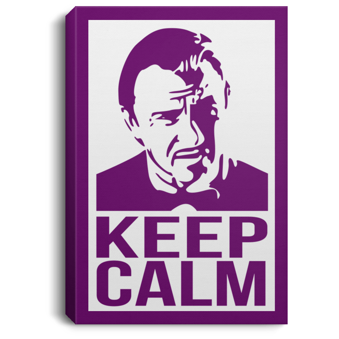 Housewares Purple / 8" x 12" Keep Calm Mr. Wolf Premium Portrait Canvas