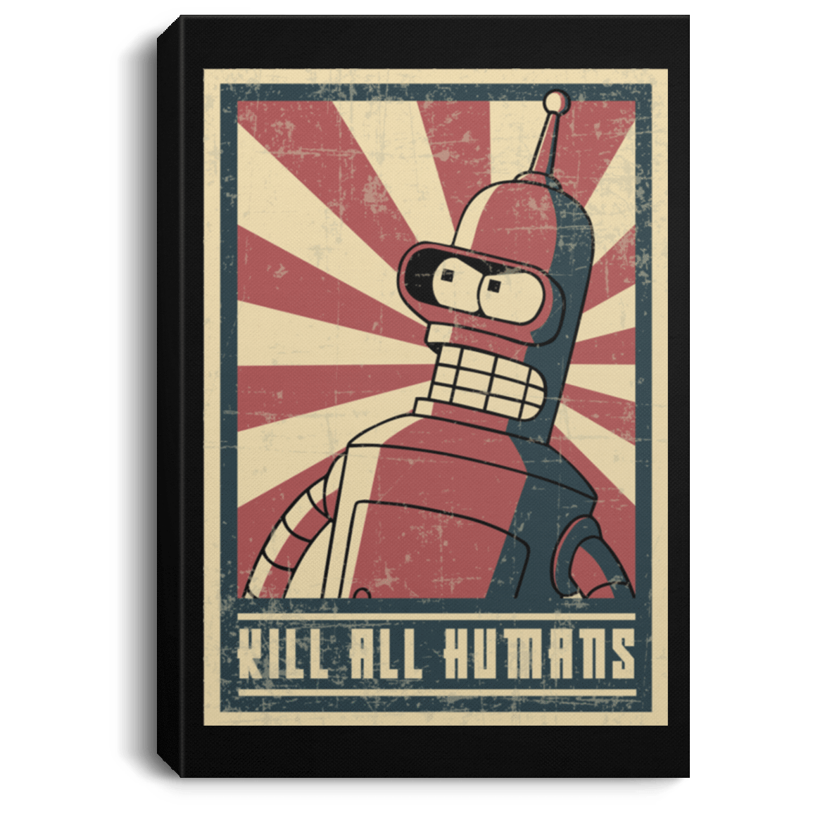 Housewares Black / 8" x 12" Kill All Humans Premium Portrait Canvas