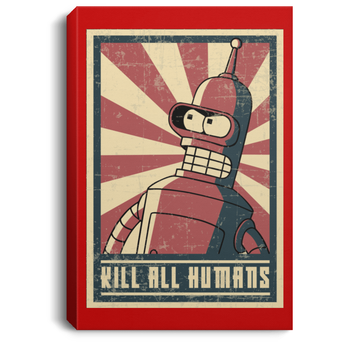 Housewares Red / 8" x 12" Kill All Humans Premium Portrait Canvas