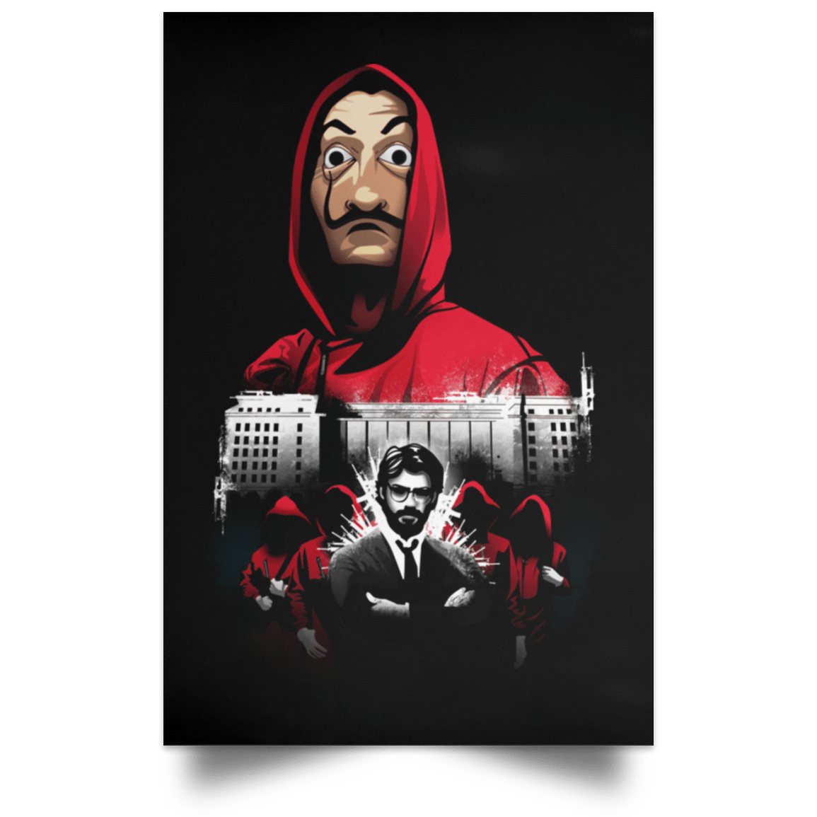 Housewares Black / 12" x 18" La Casa De Dali Portrait Poster