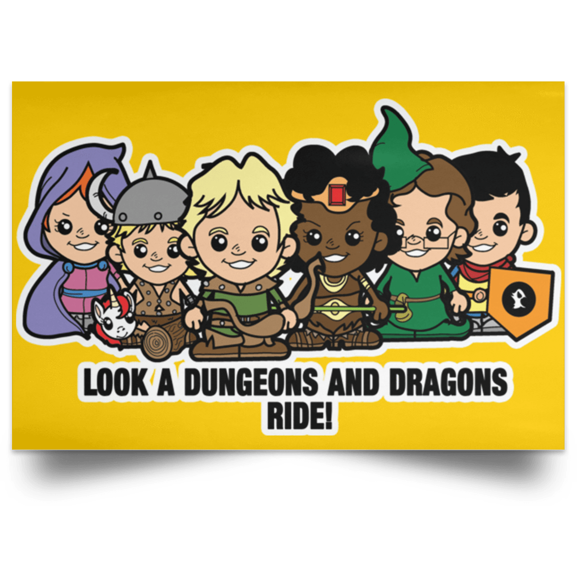 Housewares Athletic Gold / 18" x 12" Lil Dungeons and Dragons Landscape Poster