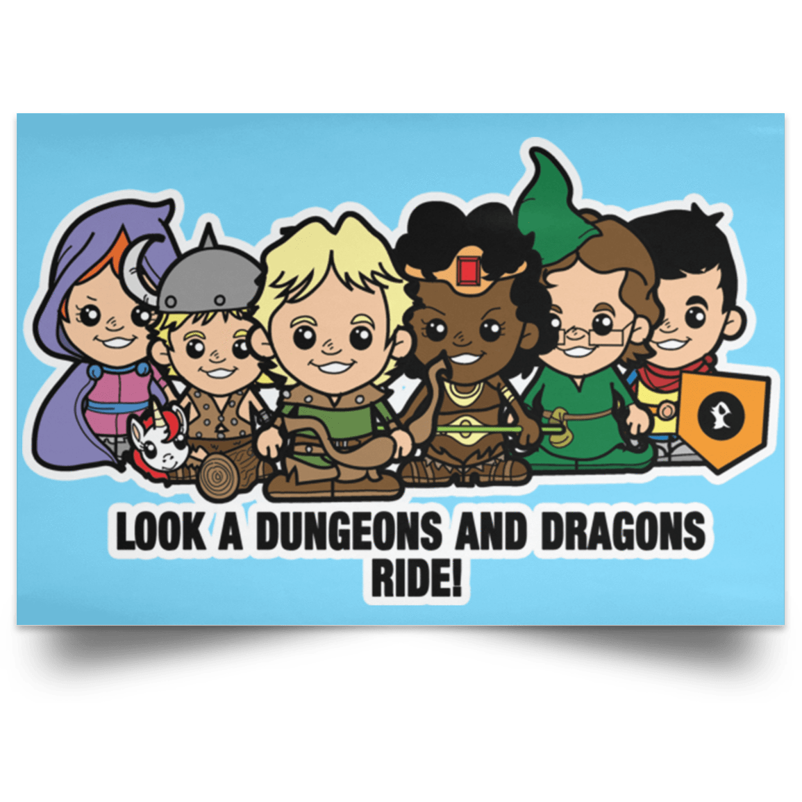 Housewares Columbia Blue / 18" x 12" Lil Dungeons and Dragons Landscape Poster