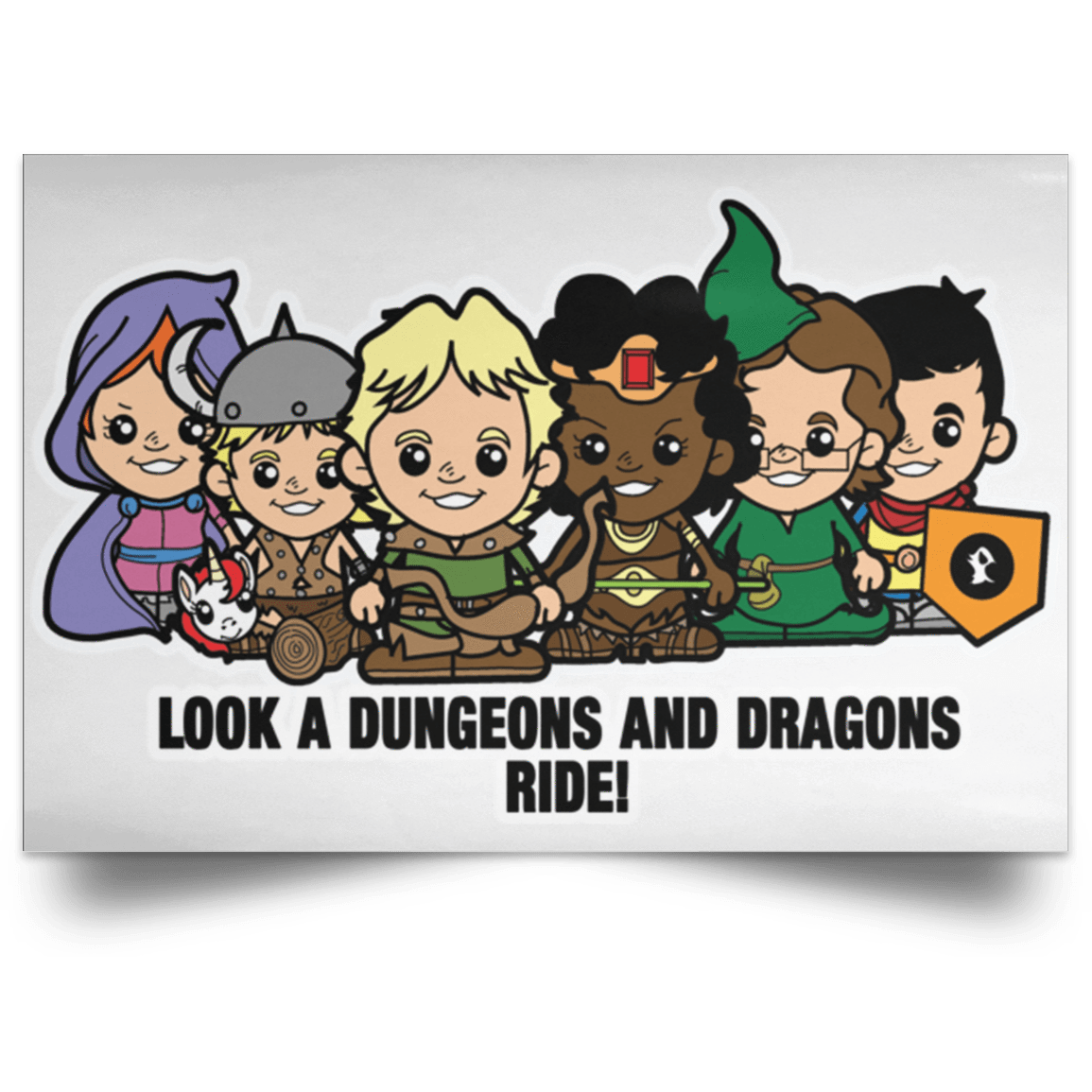 Housewares White / 18" x 12" Lil Dungeons and Dragons Landscape Poster