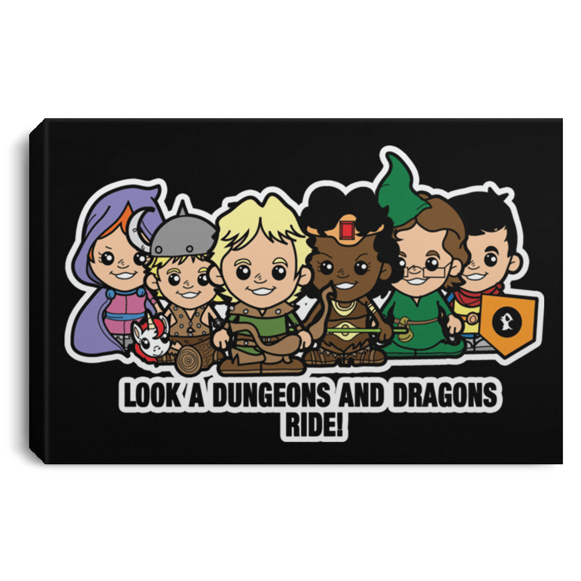 Housewares Black / 12" x 8" Lil Dungeons and Dragons Premium Landscape Canvas