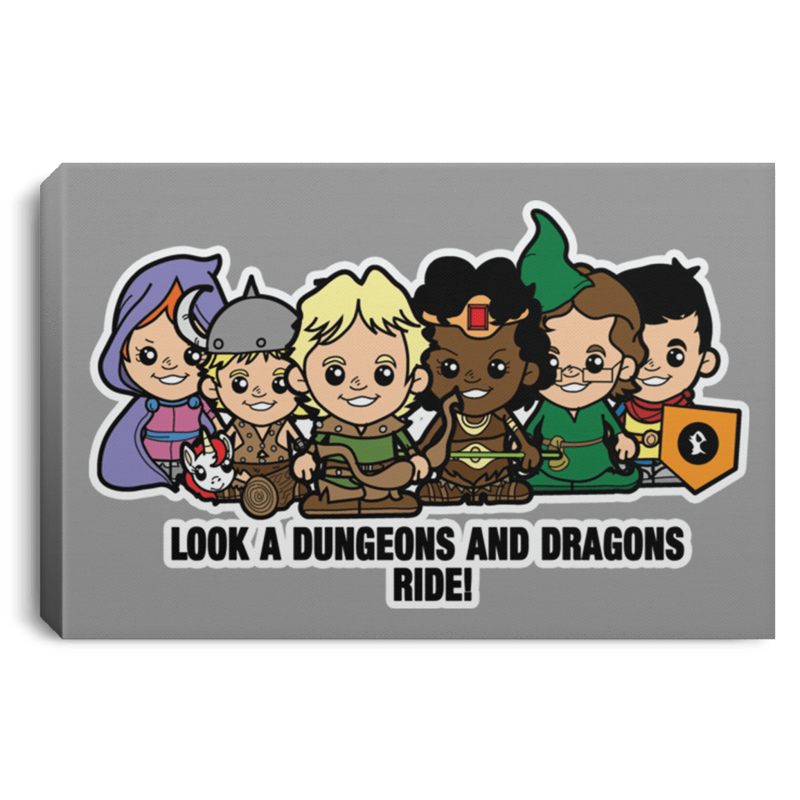 Housewares Gray / 12" x 8" Lil Dungeons and Dragons Premium Landscape Canvas