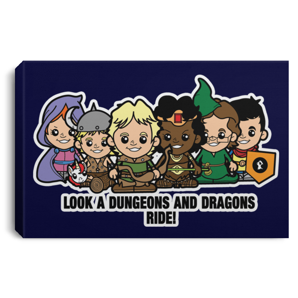 Housewares Navy / 12" x 8" Lil Dungeons and Dragons Premium Landscape Canvas