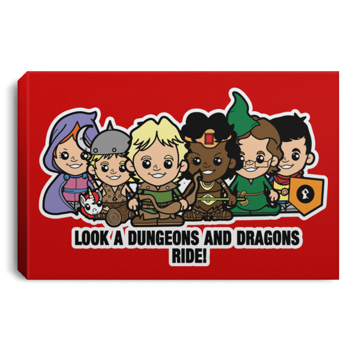 Housewares Red / 12" x 8" Lil Dungeons and Dragons Premium Landscape Canvas