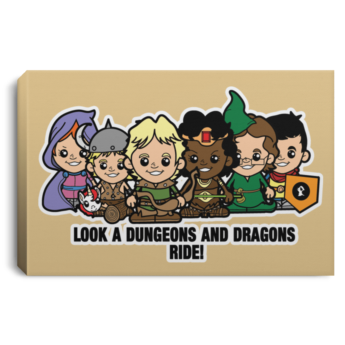 Housewares Tan / 12" x 8" Lil Dungeons and Dragons Premium Landscape Canvas