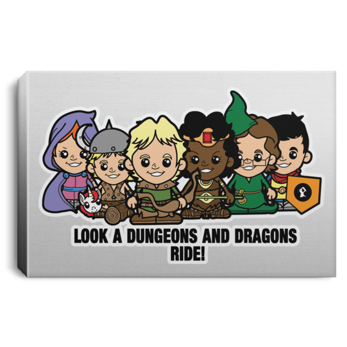 Housewares White / 12" x 8" Lil Dungeons and Dragons Premium Landscape Canvas