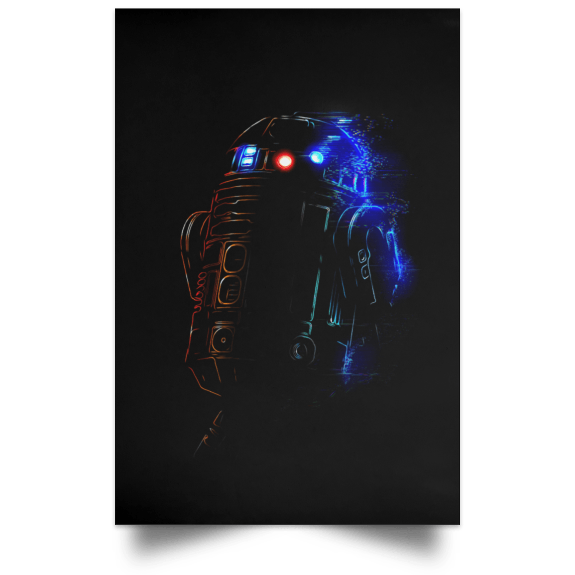 Housewares Black / 12" x 18" Line Droid Portrait Poster