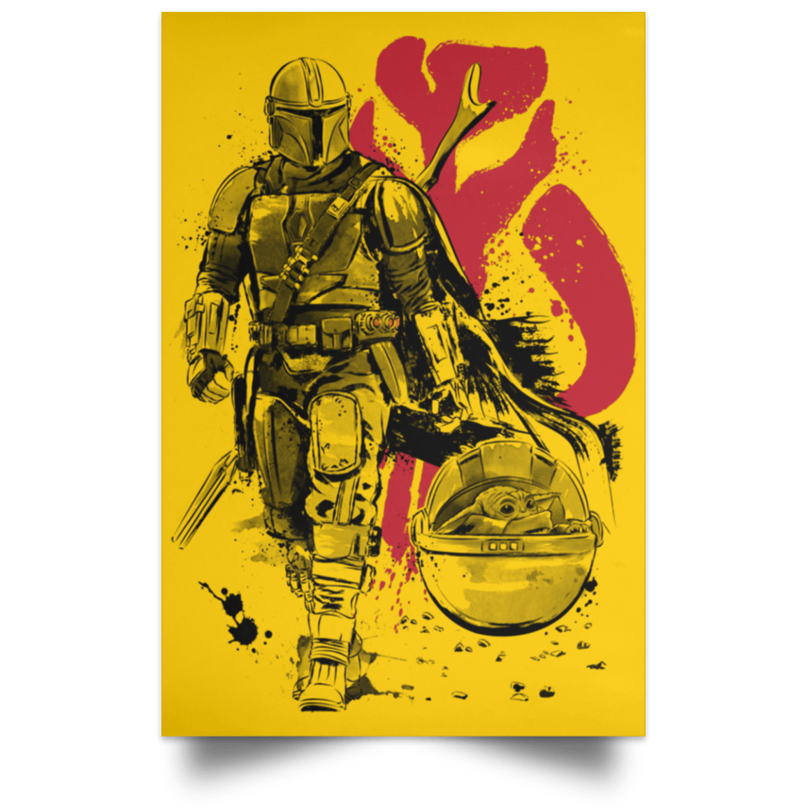 Housewares Athletic Gold / 12" x 18" Lone Hunter and Cub Portrait Poster