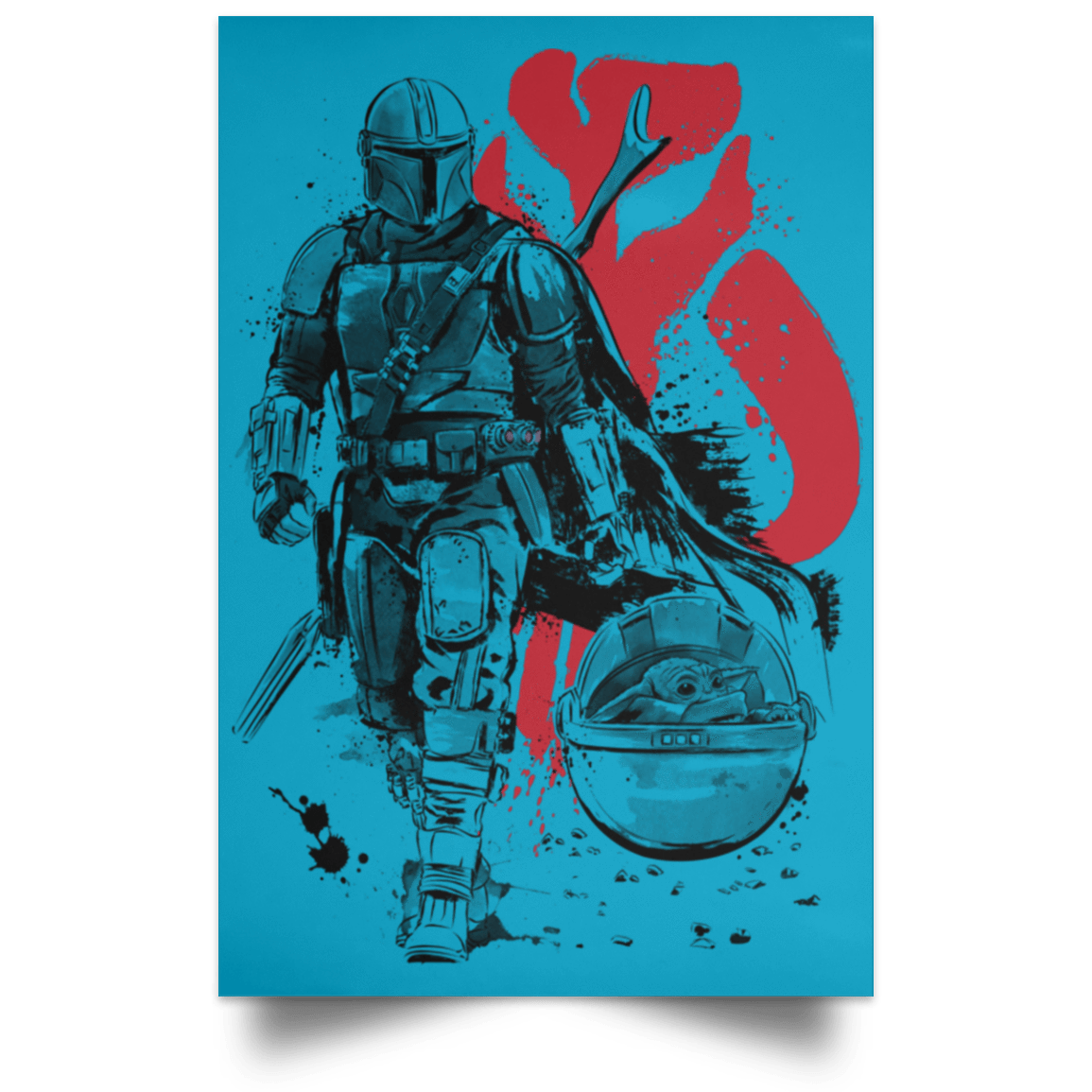 Housewares Turquoise / 12" x 18" Lone Hunter and Cub Portrait Poster