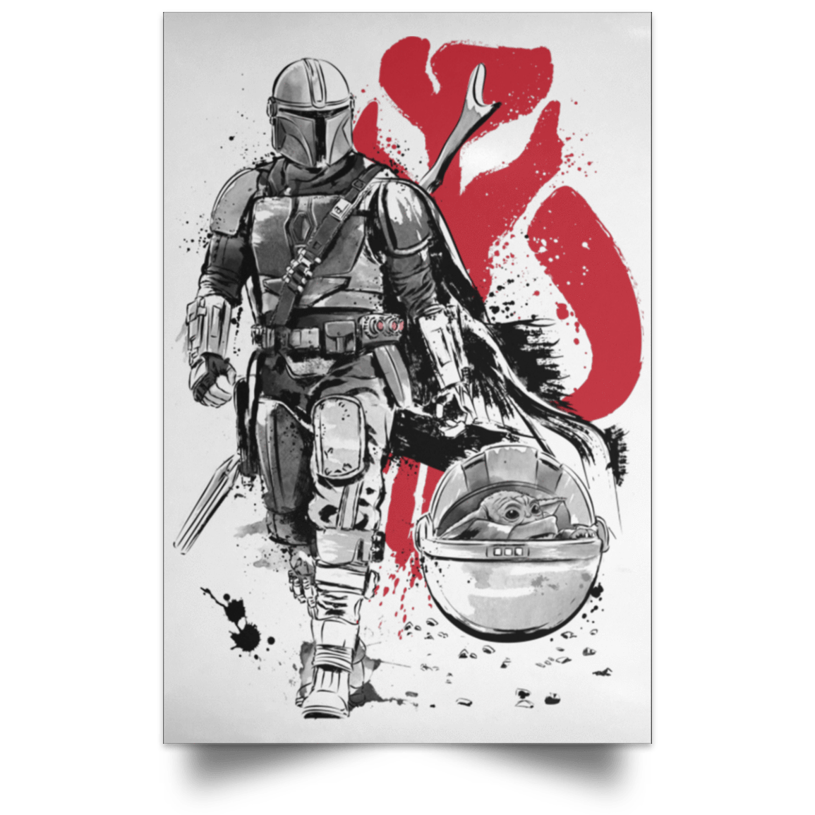 Housewares White / 12" x 18" Lone Hunter and Cub Portrait Poster