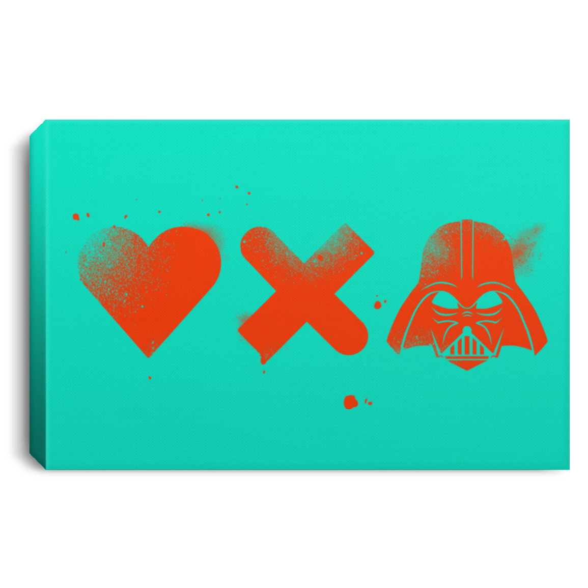 Housewares Teal / 12" x 8" Love Darth Premium Landscape Canvas