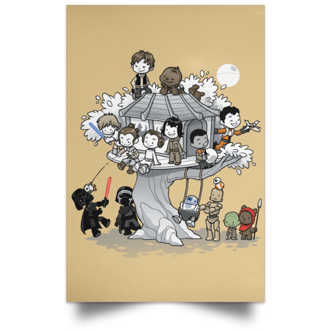 Housewares Tan / 12" x 18" LT Side Club Portrait Poster