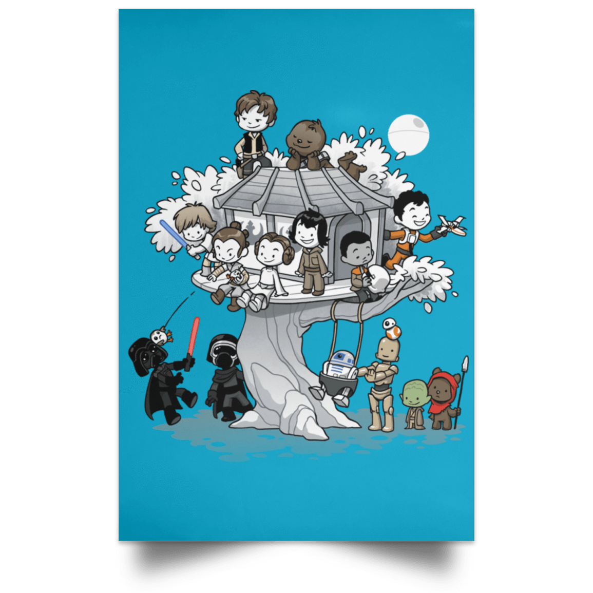 Housewares Turquoise / 12" x 18" LT Side Club Portrait Poster