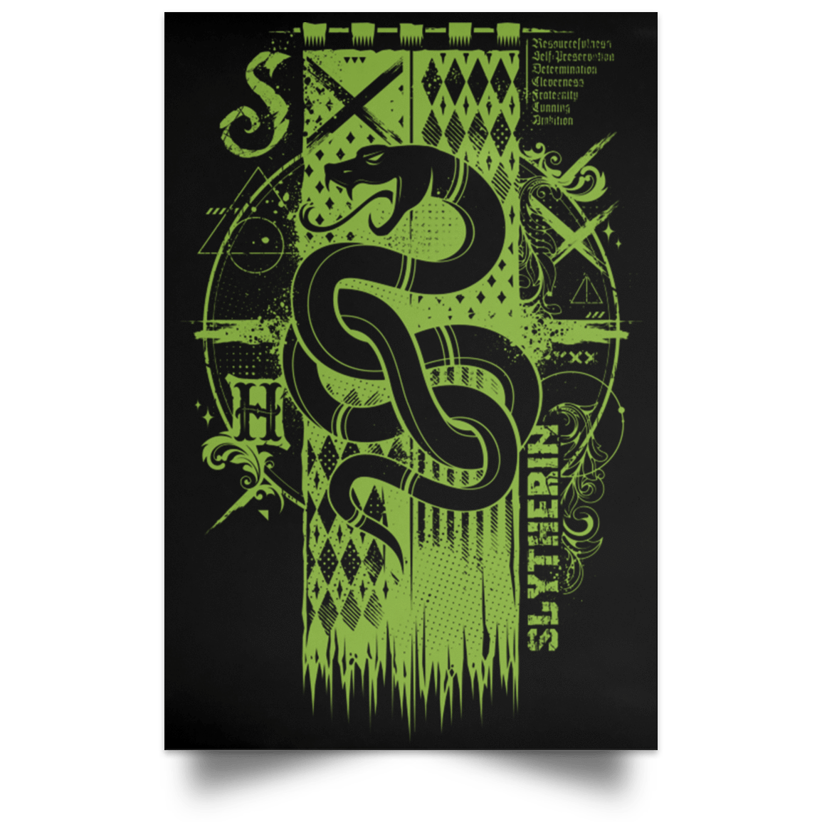 Housewares Black / 12" x 18" Magic S House Portrait Poster