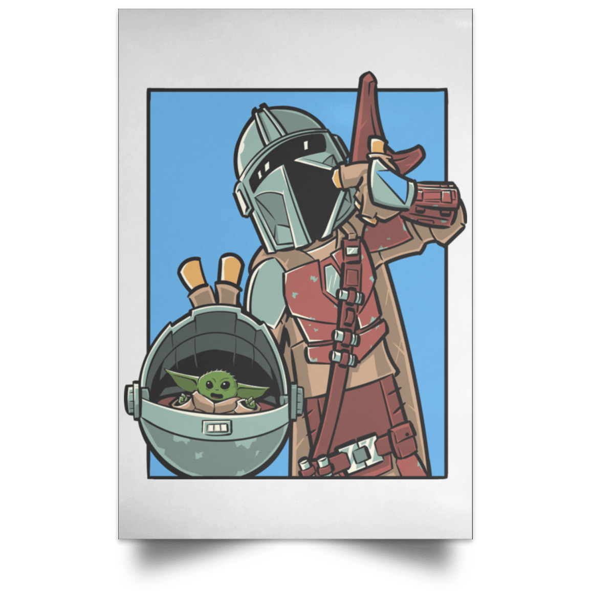 Housewares White / 12" x 18" Mando and the Child Portrait Poster