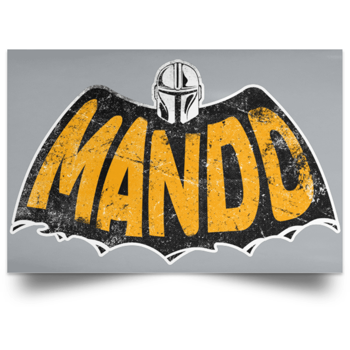 Housewares Grey / 18" x 12" Mando Bat Landscape Poster