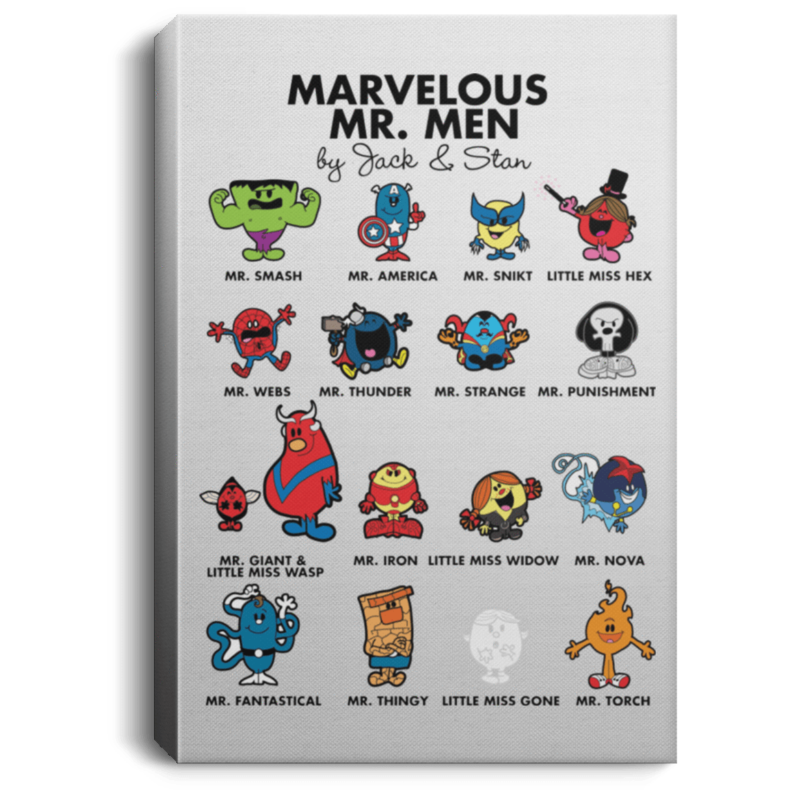 Housewares White / 8" x 12" Marvelous Mr Men Premium Portrait Canvas