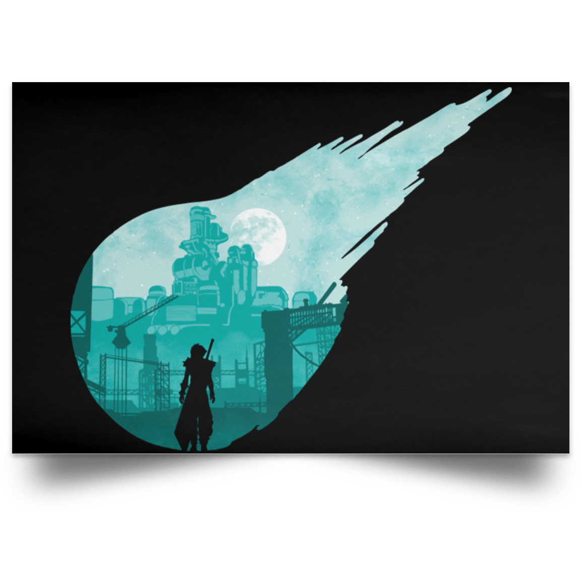 Housewares Black / 18" x 12" Midgar Landscape Poster