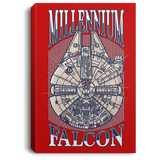 Housewares Red / 8" x 12" Millennium Falcon Premium Portrait Canvas
