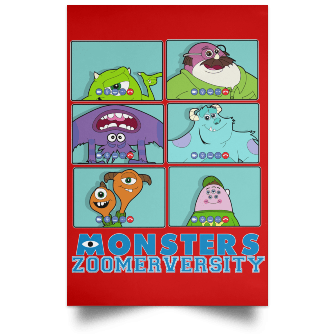 Housewares Red / 12" x 18" Monsters Zoomerversity Portrait Poster