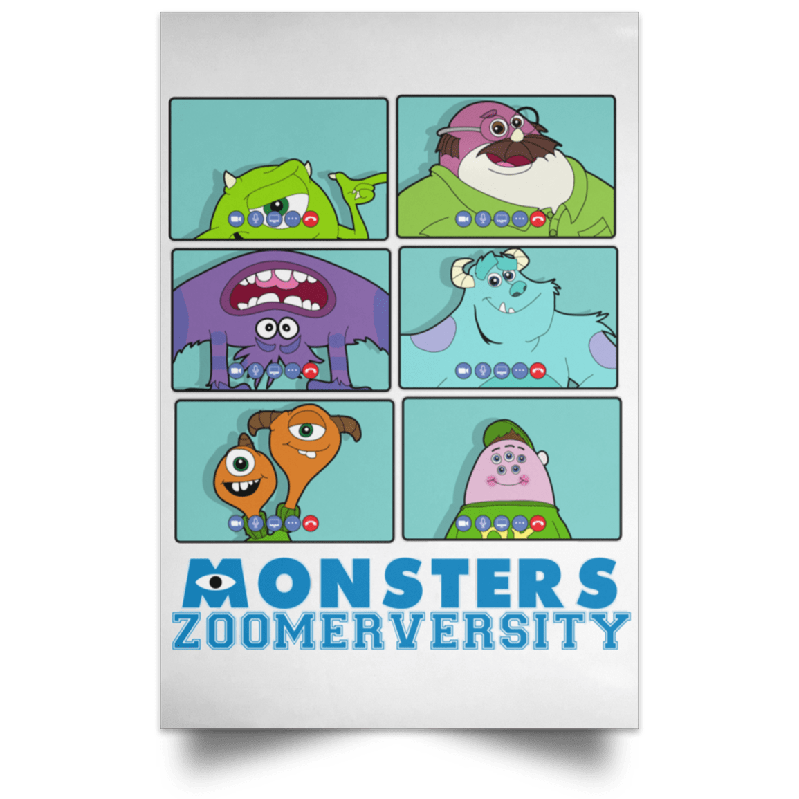Housewares White / 12" x 18" Monsters Zoomerversity Portrait Poster