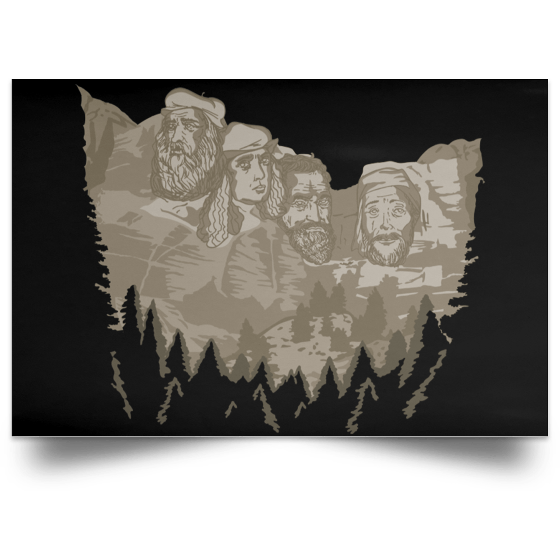 Housewares Black / 18" x 12" Mount Renaissance Landscape Poster