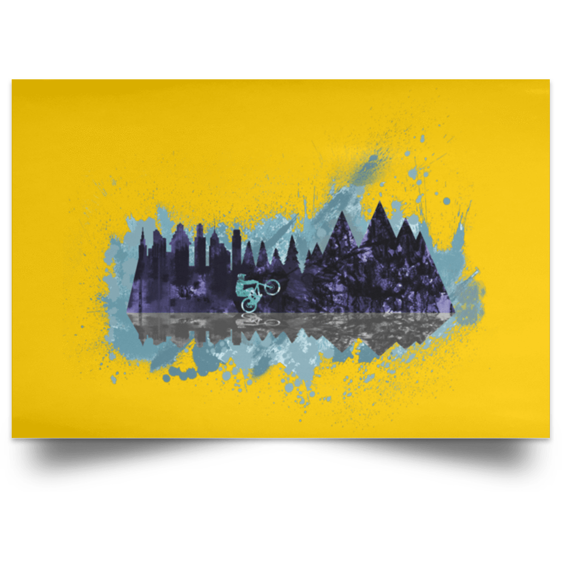 Housewares Athletic Gold / 18" x 12" Mountain Splash Ride Landscape Poster