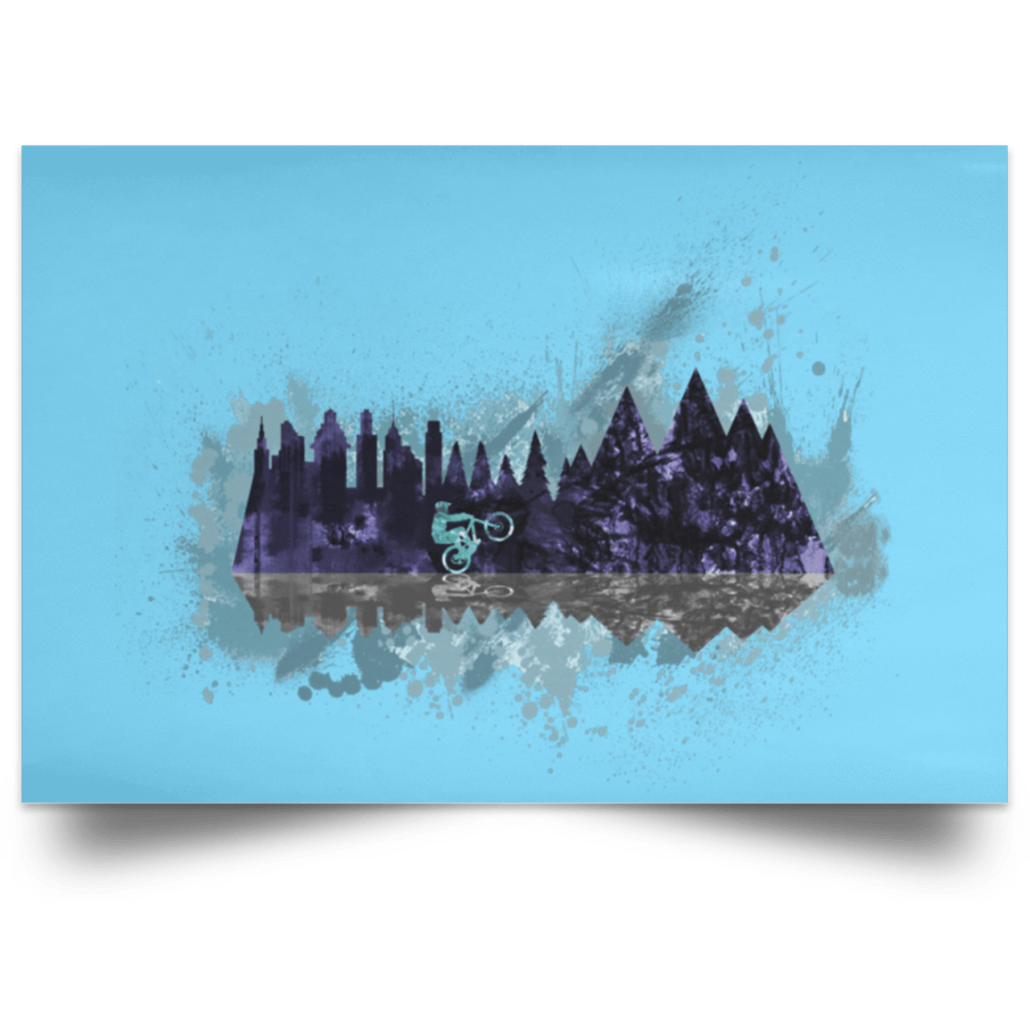 Housewares Columbia Blue / 18" x 12" Mountain Splash Ride Landscape Poster