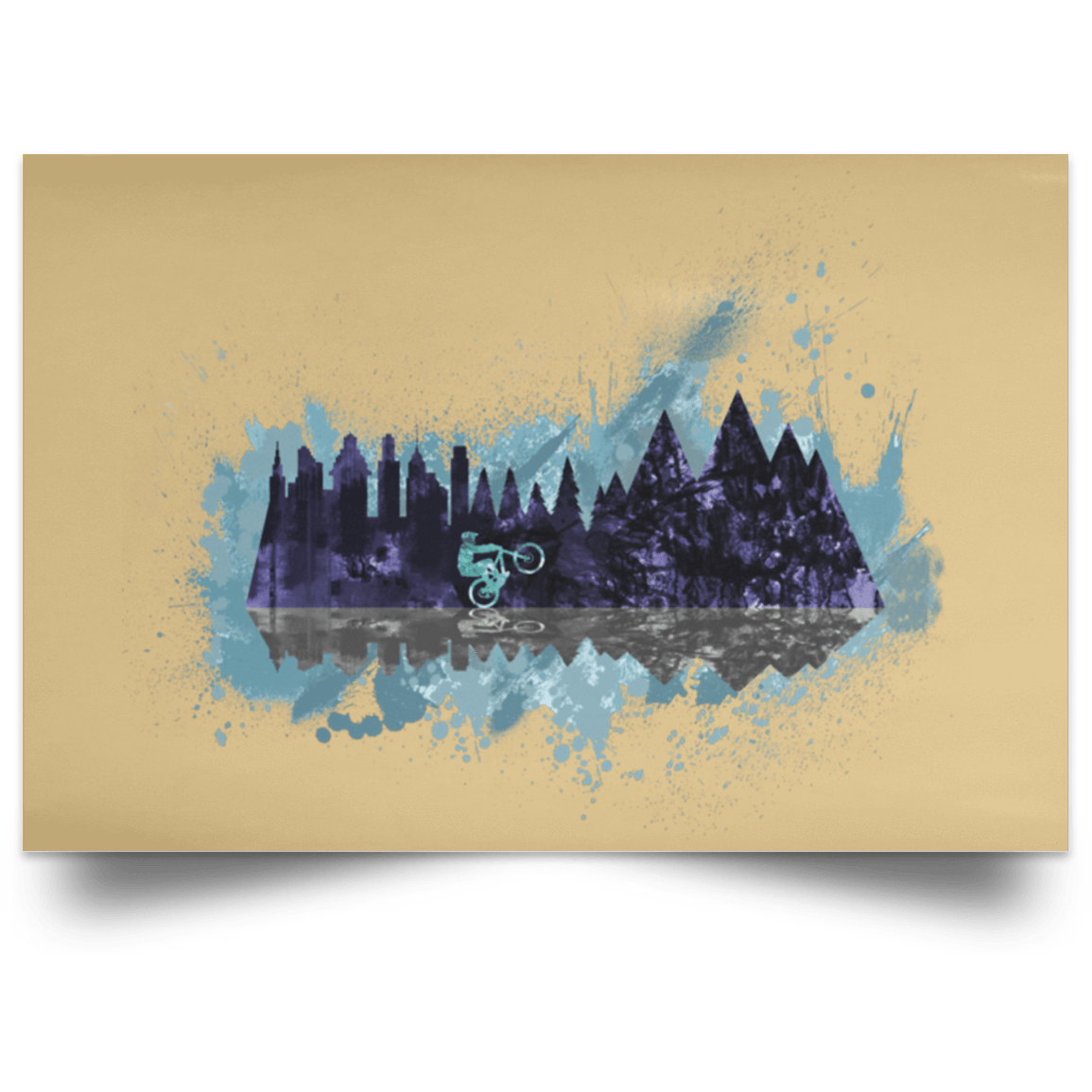 Housewares Tan / 18" x 12" Mountain Splash Ride Landscape Poster