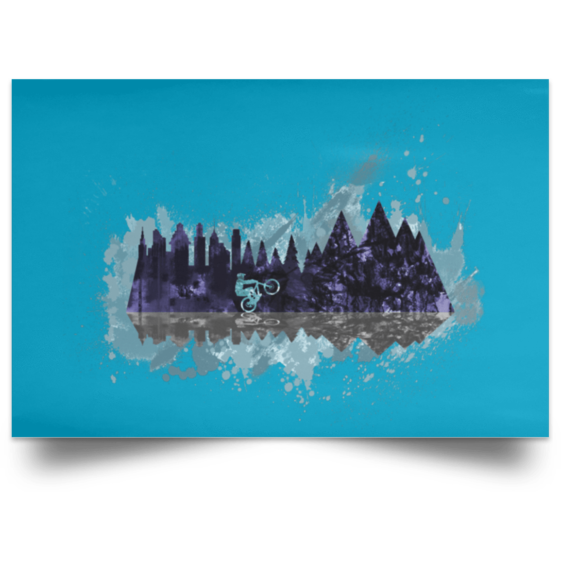 Housewares Turquoise / 18" x 12" Mountain Splash Ride Landscape Poster