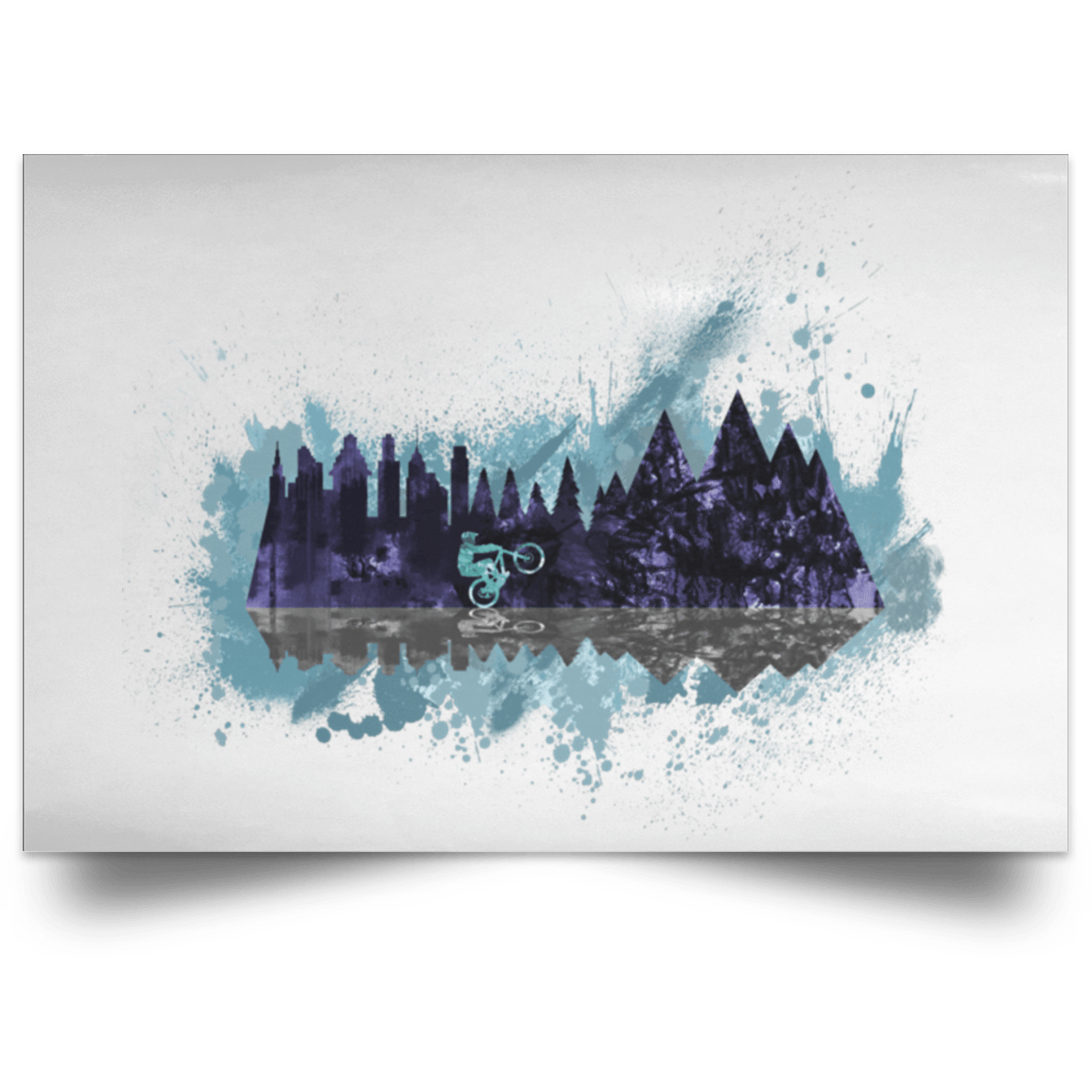 Housewares White / 18" x 12" Mountain Splash Ride Landscape Poster